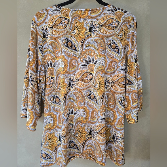 Michael Kors | Paisley V-Neck Women's Top, Size L - Picture 3 of 9